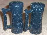 Frankoma ringed shakers glazed country blue